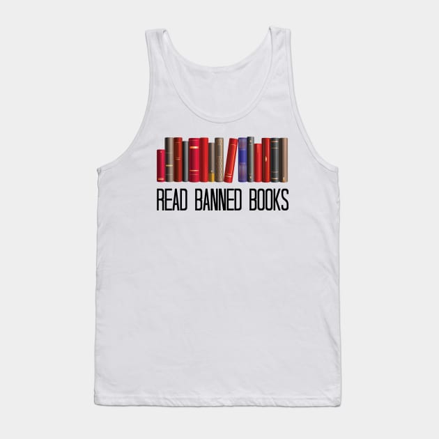 Funny Read Banned Books, Teacher Librarian Gift, Tank Top by chidadesign